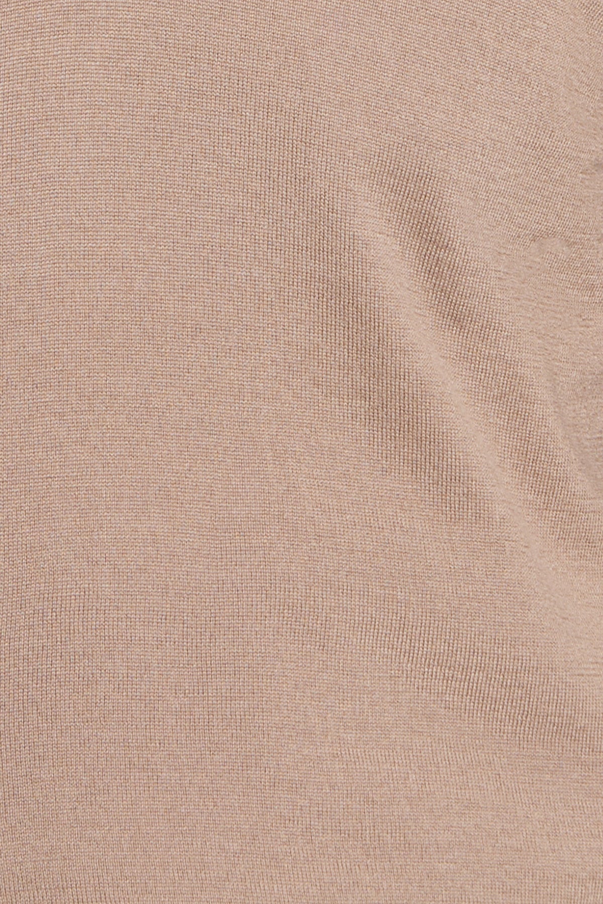 Camel Merino Wool V-Neck Sweater