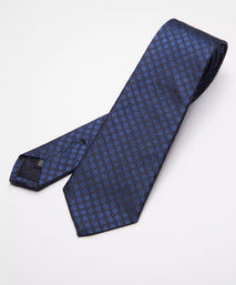 Blue Silk Jacquard 3D Dot Woven Tie