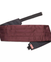 Burgundy Red Silk Satin Cummerbund