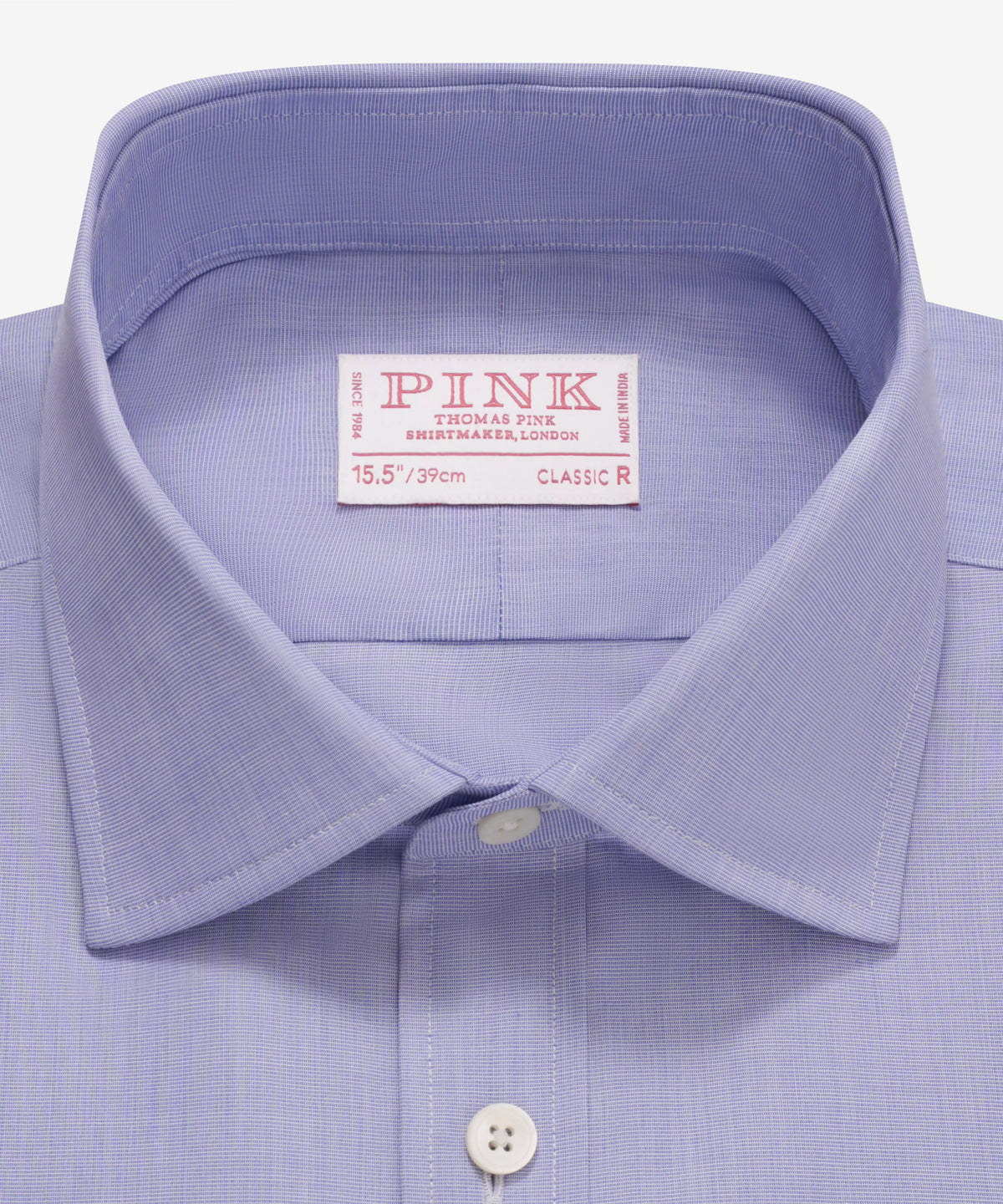 Blue Classic Fit Double Cuff End on End Formal Shirt