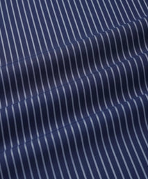Navy & Blue Tailored Fit Double Cuff Rope Stripe Formal Shirt