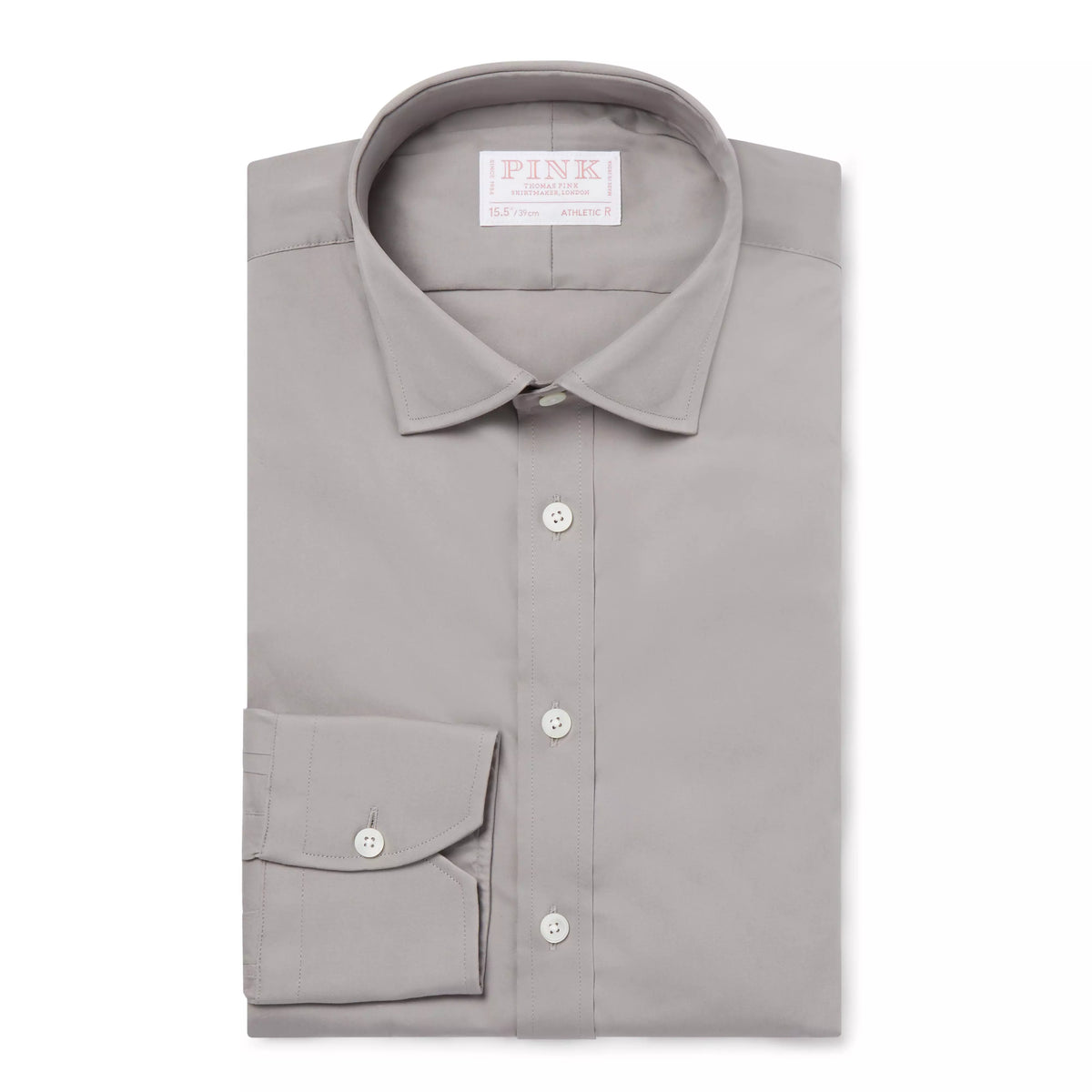 Pale Grey Athletic Fit Poplin Stretch Formal Shirt