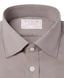Pale Grey Athletic Fit Poplin Stretch Formal Shirt