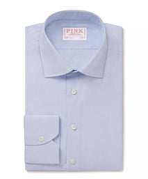 Sapphire Blue & White Slim Fit Panama Thin Stripe Formal Shirt